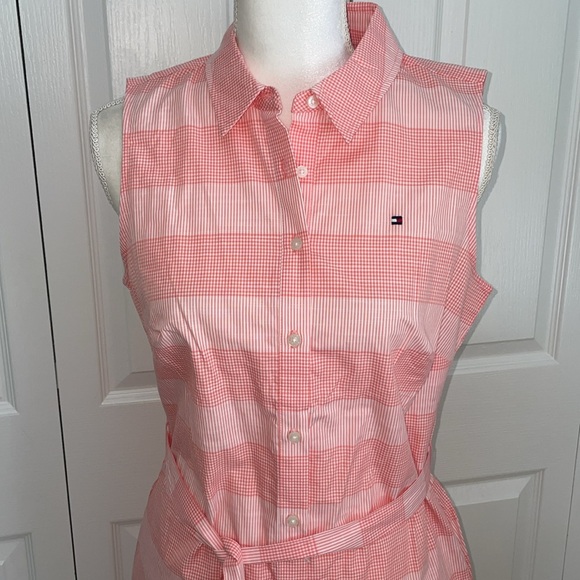Tommy Hilfiger Women’s SZ 6 Sleeveless Button Down Orange Plaid Summer Dress NWT - Picture 7 of 15